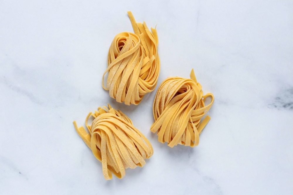 Fresh tagliatelle pasta