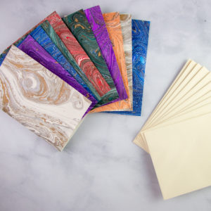 Marbled stationery with envelopes