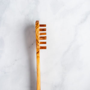 olive wood spaghetti serving utensil