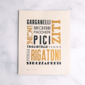 Italian Typography Pasta Print