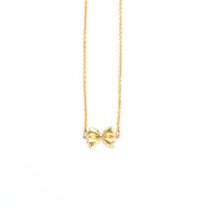 Farfalle Bowtie Pasta Necklace in Yellow Gold