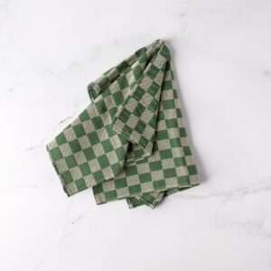 Green Checkered tea towel made in Calabria