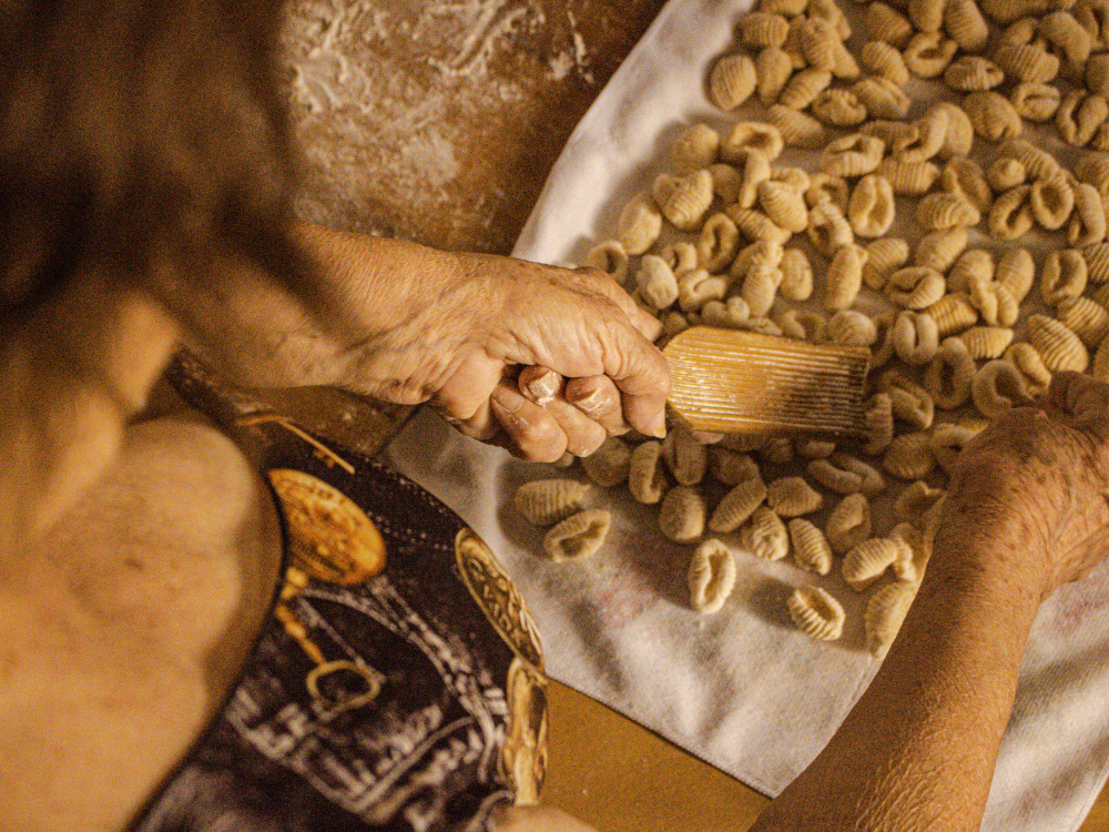 Italian grandma making gnocchi
